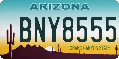 AZ license plate BNY8555