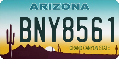 AZ license plate BNY8561