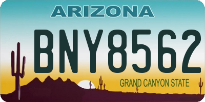 AZ license plate BNY8562