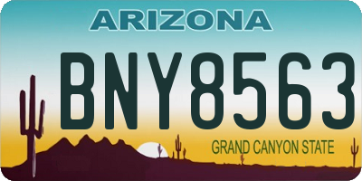 AZ license plate BNY8563