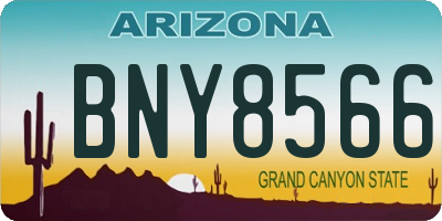 AZ license plate BNY8566