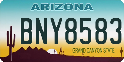 AZ license plate BNY8583