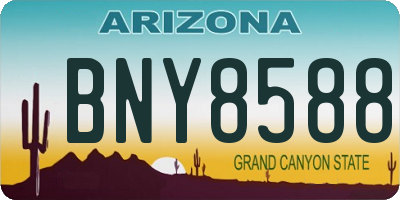 AZ license plate BNY8588