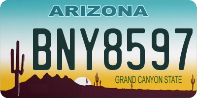 AZ license plate BNY8597