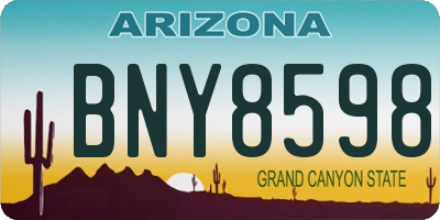 AZ license plate BNY8598