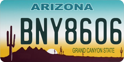AZ license plate BNY8606