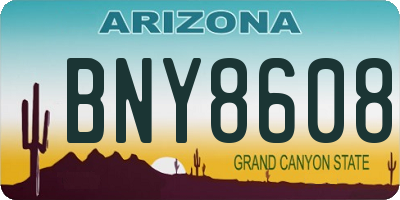 AZ license plate BNY8608