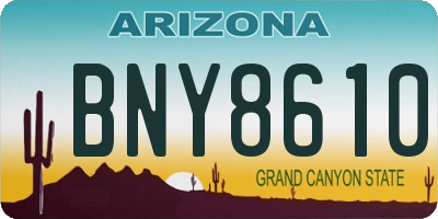 AZ license plate BNY8610