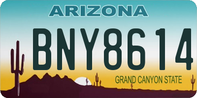 AZ license plate BNY8614