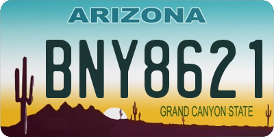 AZ license plate BNY8621