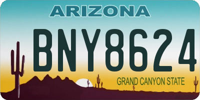 AZ license plate BNY8624