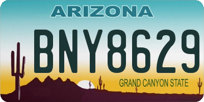 AZ license plate BNY8629