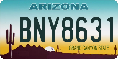 AZ license plate BNY8631