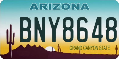 AZ license plate BNY8648