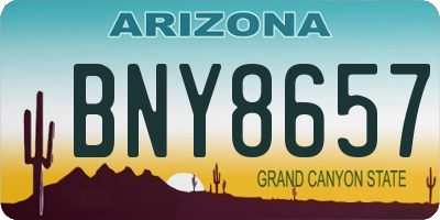 AZ license plate BNY8657