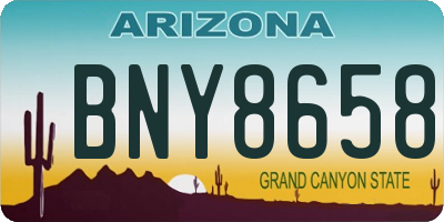 AZ license plate BNY8658