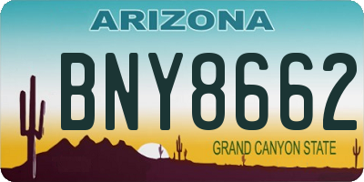 AZ license plate BNY8662