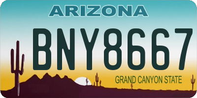 AZ license plate BNY8667