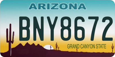 AZ license plate BNY8672