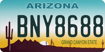 AZ license plate BNY8688
