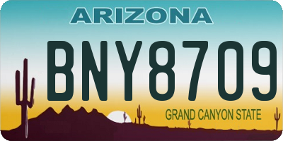 AZ license plate BNY8709