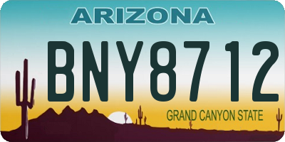 AZ license plate BNY8712