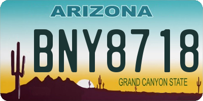 AZ license plate BNY8718