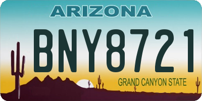 AZ license plate BNY8721