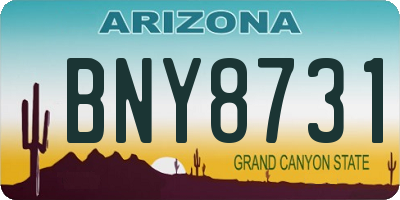 AZ license plate BNY8731