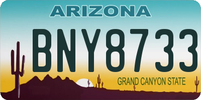 AZ license plate BNY8733