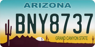 AZ license plate BNY8737