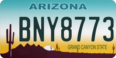 AZ license plate BNY8773