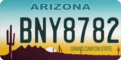 AZ license plate BNY8782