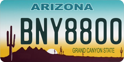 AZ license plate BNY8800