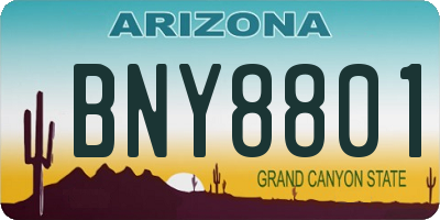 AZ license plate BNY8801