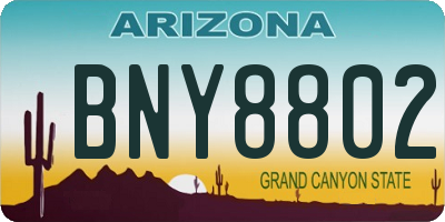 AZ license plate BNY8802