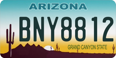 AZ license plate BNY8812