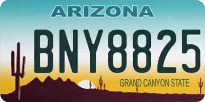 AZ license plate BNY8825
