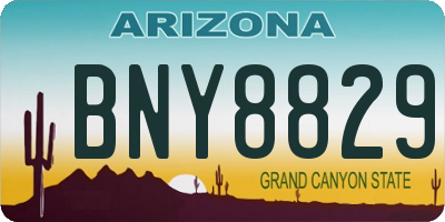 AZ license plate BNY8829