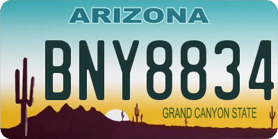 AZ license plate BNY8834