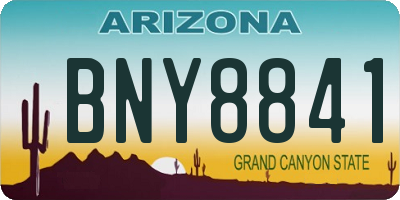 AZ license plate BNY8841