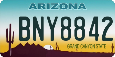 AZ license plate BNY8842