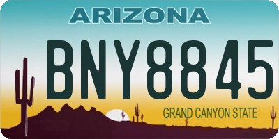 AZ license plate BNY8845