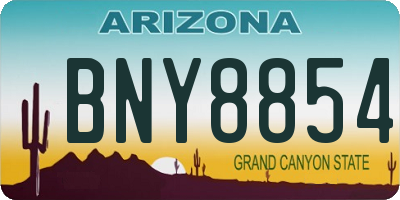 AZ license plate BNY8854