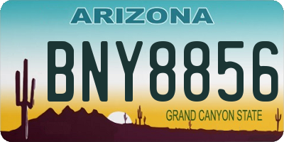 AZ license plate BNY8856