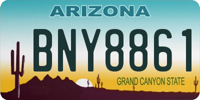 AZ license plate BNY8861