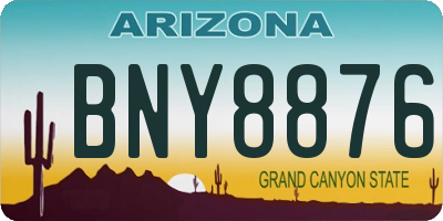AZ license plate BNY8876