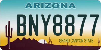 AZ license plate BNY8877