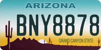 AZ license plate BNY8878