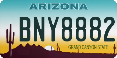 AZ license plate BNY8882